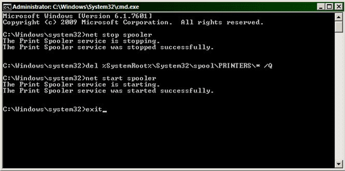Windows 7 Command Prompt Window
